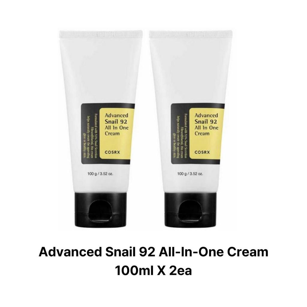COSRX Advanced Snail 92 Cream 100ml + The 6 Peptide Serum 150ml Set (100% Authentic)