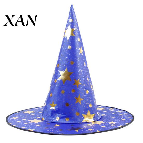 Pălărie de Vrăjitoare Neagră Pălărie de Vrăjitor de Halloween, Con Cosplay pentru Adulți Copii cu Pânză de Păianjen Decorativă Decor Stea, Recuzită Costum Petrecere Gotică, Trick or Treat