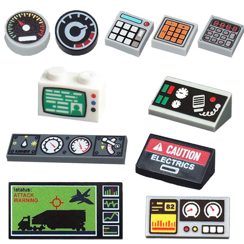 Accesorii Imprimate Oras Blocuri de Constructie Controller Calculator Monitor Tastatura Tablou de Bord Telefon Mobil Radio Mini Caramizi Jucarii pentru Copii