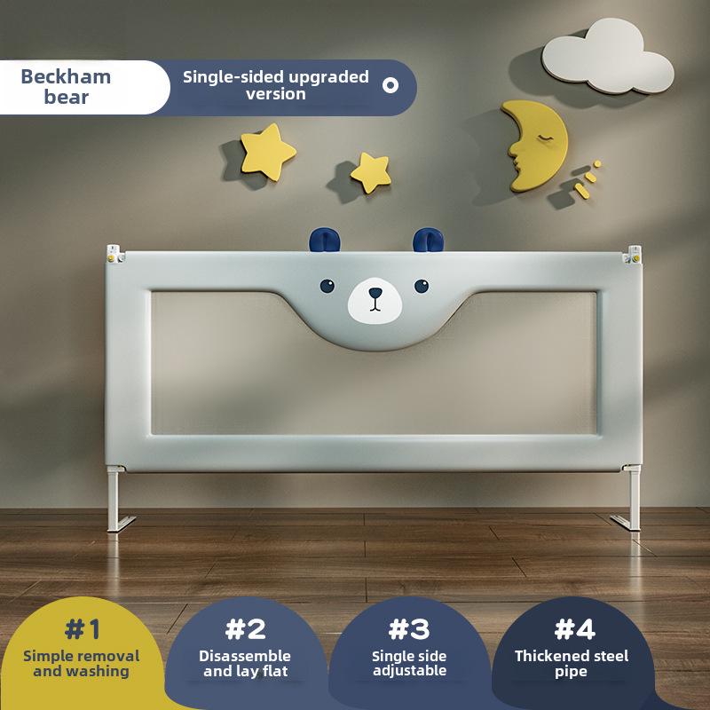 Children's Anti-Fall Bed Fence - Universal Large Bed Protective Barrier with Embroidery Design