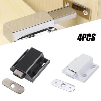 4 peças Fechos Magnéticos para Armário Amortecedor de Porta Armário de Cozinha Roupeiro Fecho Trinco Rebatida por Pressão Colisão Ferragens para Móveis