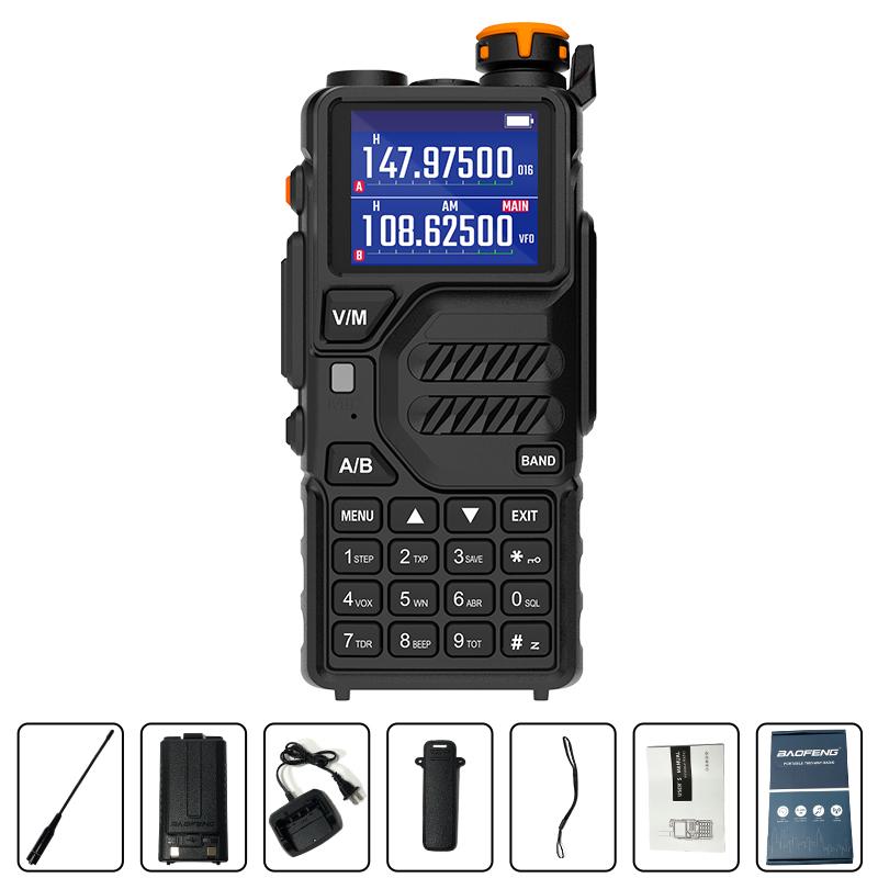 BAOFENG BF-K5 Plus Walkie Talkie AM FM 50KM Max Lange Afstand Communicatie Radio's Draadloos Frequentie Kopiëren Ondersteuning Type-C Opladen EURO