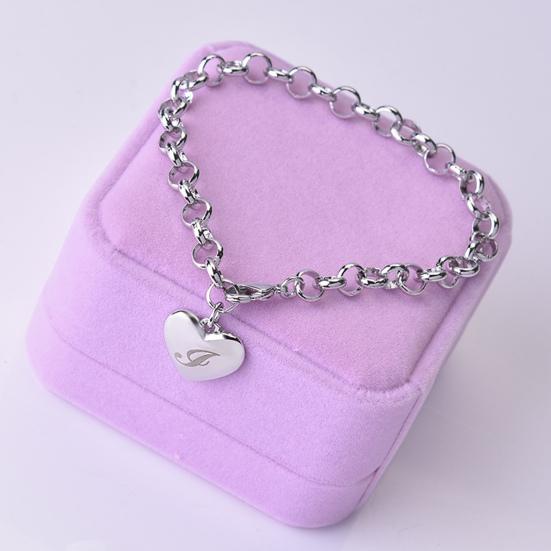 Adjustable Polished Smooth Edge Electroplating Ornamental Decoration Delicate Heart 26 Letters Alphabet Initial