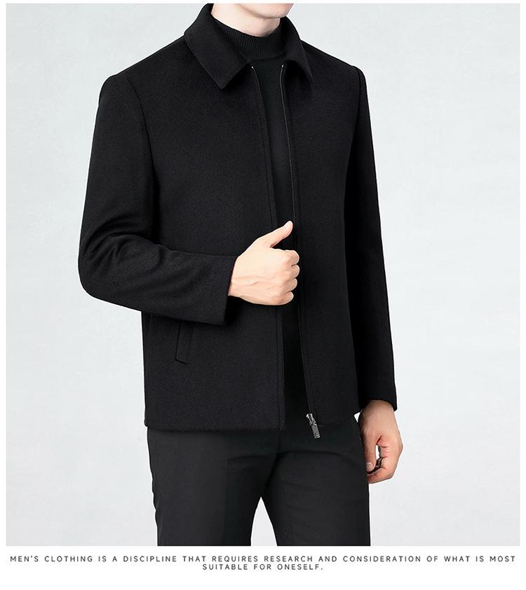 Brand Men's 2025 Autumn/Winter Wool Coat - Lapel, Detachable Down Lining, Double-Faced Wool Overcoat.
