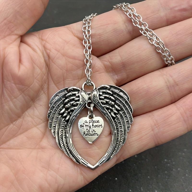 

Частичка моего сердца на небесах Ожерелье с подвеской в ​​виде сердца с гравировкой