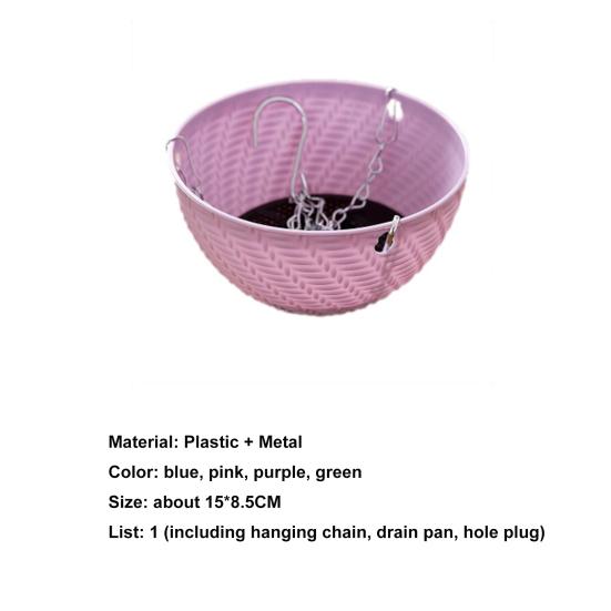 1 Set Flowerpot Eco-friendly Eye-catching Plastic Hanging Basket Flowerpot for Dorm