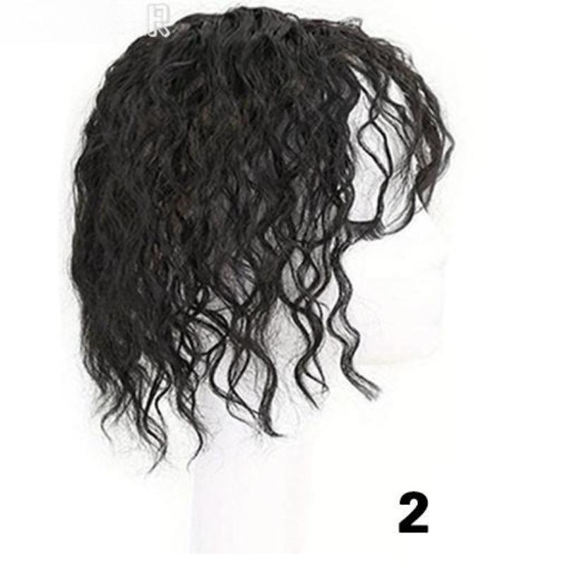 Synthetic Black Wig Piece Feminine Style Short Curly Hair Natural Fluffy Corn Wig Piece Wig For Women Cosplay Wear KTB