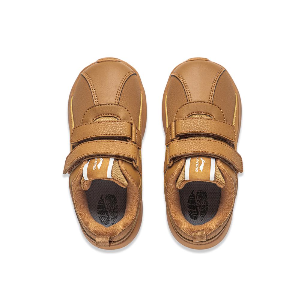 Li Ning Kids Sports Lifestyle Series Little Agan Trendy Low-Top Casual Shoes Kids Casual Shoes Longan-Brown Sandstorm-Brown YKAP148-87