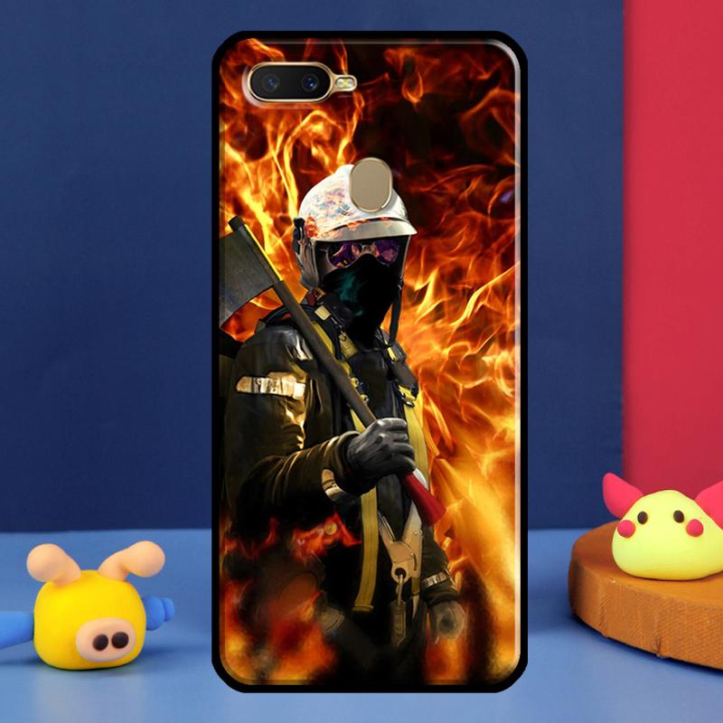 Fire Fighting Hero Case For Oppo A98 A78 A58 A15 A16 A17 A5 A9 A91 A52 A72 A76 A96 A74 A94 A54 S A57 A77 Cover
