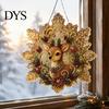 Festive Home Decor Accents Christmas Faux Pearl Art Hanging Ornament Kit, DIY Beads Painting Ornaments Suncatcher, Snowflake Shape Acrylic Board with
