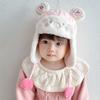 Windproof Cartoon Bear Baby Hat Adjustable Earmuffs Toddler Cap Thicken Ear Protection Trendy Baby Beanie Cap Sports Activities