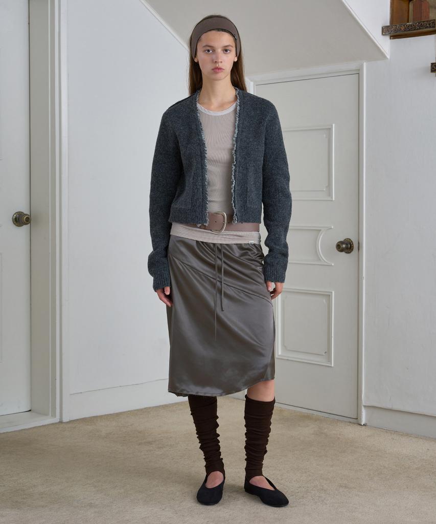 Symmetricpercent Lace 2-Way Cardigan / Charcoal