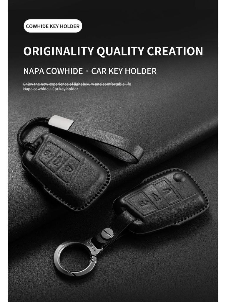 Volkswagen Schlüsselhüllen - Echtes Leder für Teramont, Tiguan L, Tayron, Sagitar, Tharu, Bora, Passat, Magotan und CC Modelle.