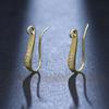 18K Gold-Plated Copper U-Shaped Ear Hooks with Zircon for DIY Earrings, Available In Three Colors