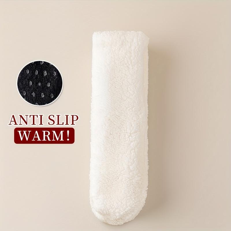 

1 пара мужских теплых носков для сна, высококачественные силиконовые нескользящие удобные женские носки, мягкие, однотонные, модные, утолщенные, носки для пола EU 35-45 белый