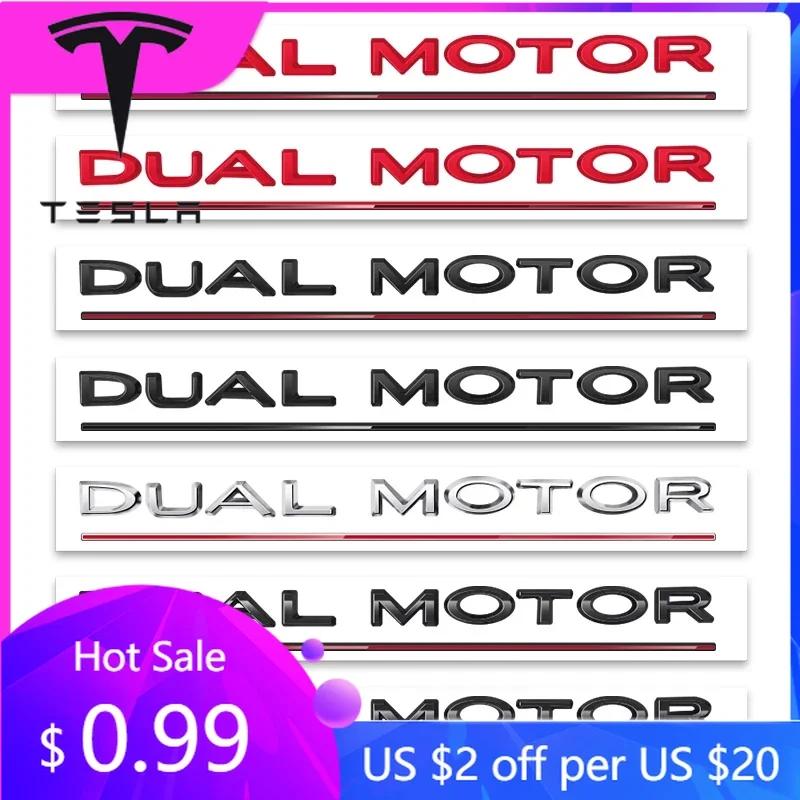 Car Sticker For Tesla Model 3 Y Juniper Highland 2020-2026 2025 Hot DUAL MOTOR Underlined Letters Emblem for TESLA Model 3 Y S X