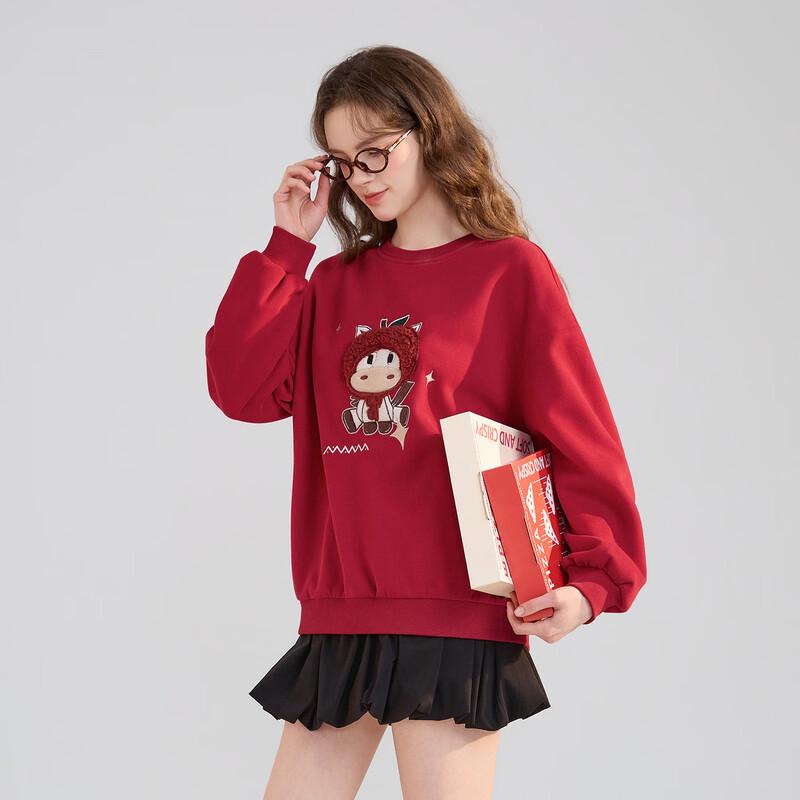 TonLion Women's Cartoon Print Round Neck Sweatshirt