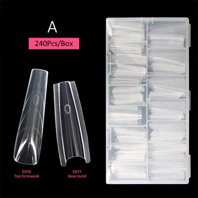 Sandwich Doppelseitige Nagelspitzenform 240 Stück 14 Größen Schnelle Verlängerung T-förmige Ovale Nagelspitzenform Obere Form Untere Form 3D