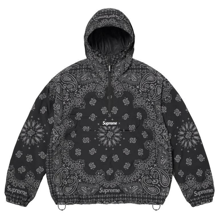 Supreme Reflective Bandana Anorak Black