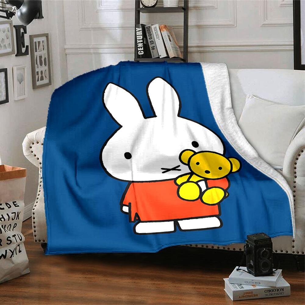 1pc Miffy4 Blanket, Gift, for Men and Women, Soft Blanket, Good for Sofa Bed Couch Travel, Lightweight Flannel Blanket