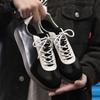 2025 spring new leather trend niche flat heel sports and leisure shoes versatile board shoes men's retro German training shoes
