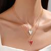 Vintage Love Heart Pendant Necklaces for Women 18K Gold Metal Chains Choker Trendy Jewelry