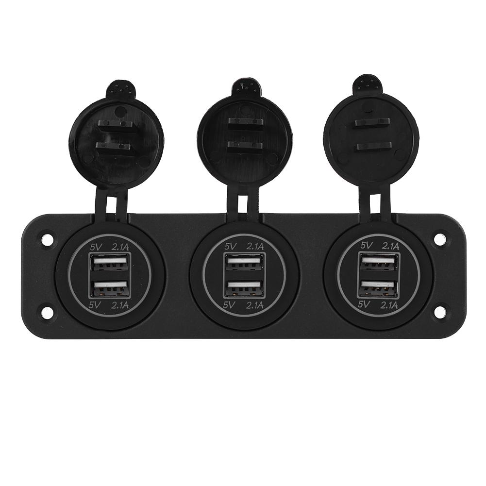 12V Cigarette Lighter Power Socket Adapter 4.2A Dual USB Charger for Car RV Yacht Bus