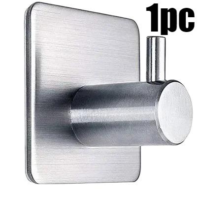 1/4Pcs Bathroom Robe Hooks Stainless Steel Towel Hanger Waterproof Hook Multi-Purpose Hanger Hook Door Bathroom Shower Kitchen