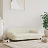 Dog Bed - Maison Exclusive - Cream Faux Leather - 90 X 53 X 30 Cm - Solid Pine Frame