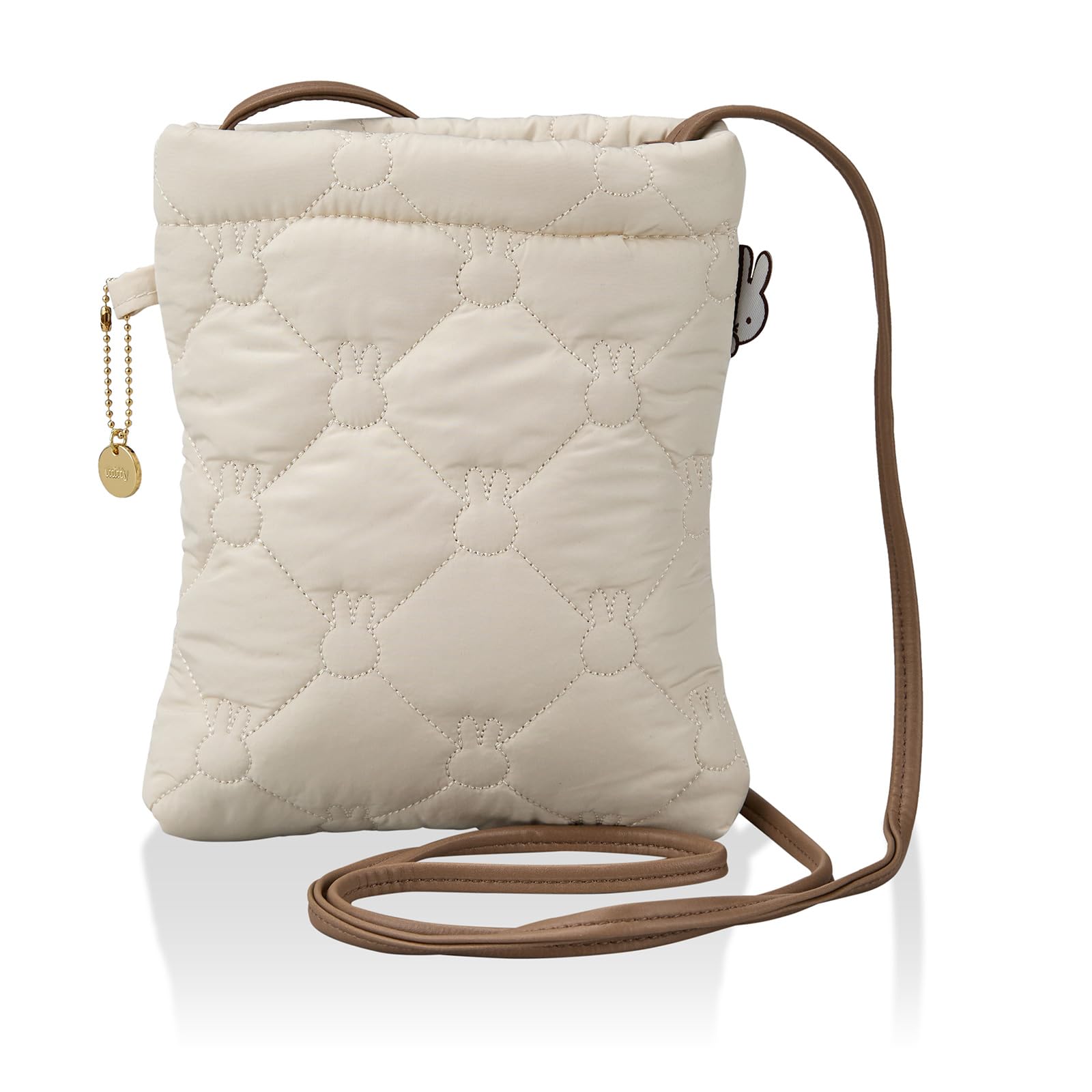 

Hapitas Quilted Mini Shoulder Bag with Ivory Quilted Charm, Miffy, Girls, B302,