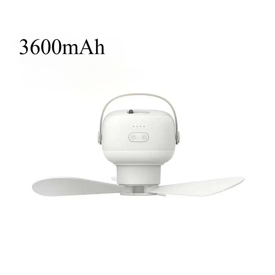 

Портативные потолочные вентиляторы, уличные вентиляторы для кемпинга, палаточные вентиляторы, охладители, перезаряжаемые электрические вентиляторы, дистанционное управление, светодиодное освещение 3600mah белый