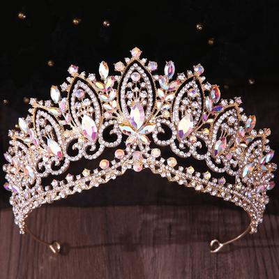 Barocke AB Strass-Diadem für Damen Hochzeitsfeier Luxuriös Elegant Braut Braut Kristall-Krone Haar-Accessoires Schmuck