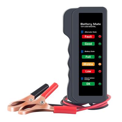 12V Battery Tester Digital Alternator Tester 6 LED For Lights Detect Display Car Tool Auto Battery Tester For Car Motorcycle