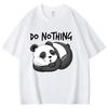 Do No Thing Letter Printed Women Cotton Tshirts Tired Sleeping Panda Short Sleeve Shirts Summer Round Neck Tee Shirt Casual Tee