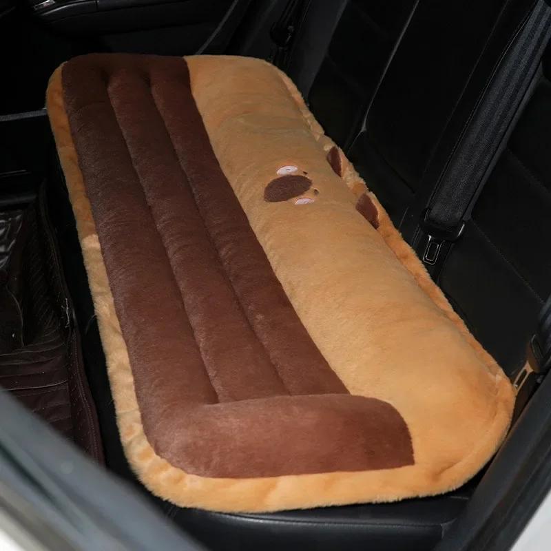 Winter Plush Car Seat Cushion Cute Car Seat Cover Cartoon Waist Cushion To Keep Warm Seat Pad Accessories