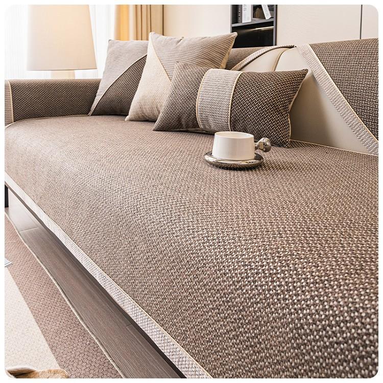 Woven Cotton and Linen Sofa Cushion for All Seasons Universal Non-slip Sofa Cover Cover Backrest Cover Cloth Towel