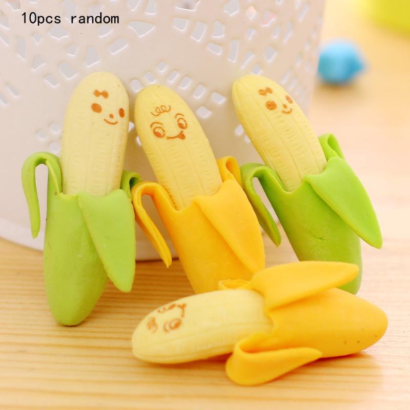 Kawai Stationery Cartoon Fruit Shaped Eraser Set Office School Supplies Primary Students Prizes Children Cute Banana Wholesale