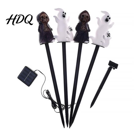 Halloween Party Lawn Decorations 4Pcs/Set Solar Ghost Stake Light 4-in-1 Pumpkin with LED Garden Landscape Lighting Lights Waterproof Decorative