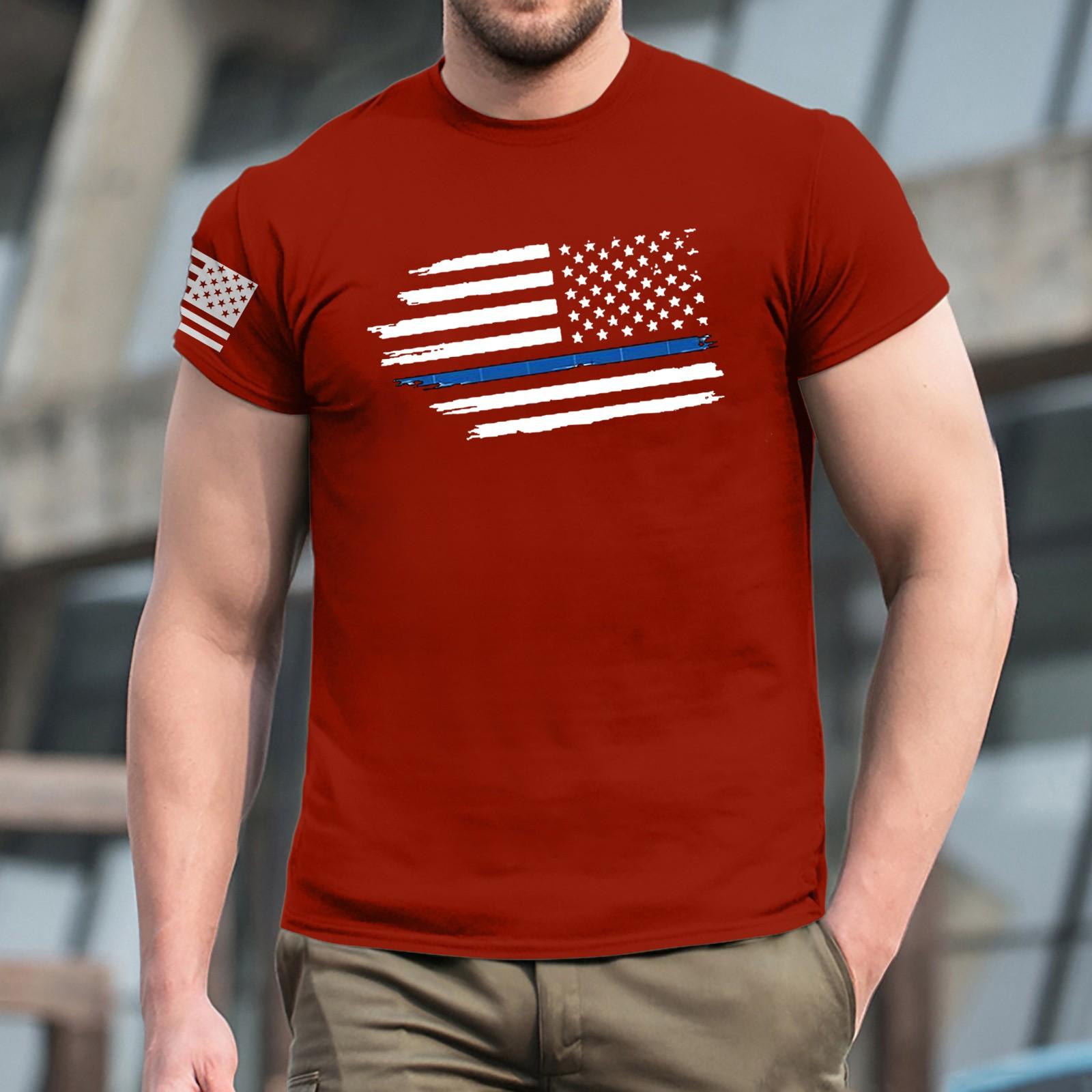 

Летняя мужская популярная футболка с круглым вырезом и коротким рукавом с принтом XXXL красный