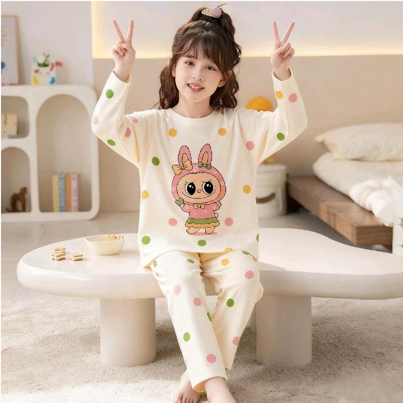 2026 Trendy Kids Cartoon Pajama Set: Long Sleeve, Airy & Comfortable for Spring/Autumn