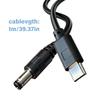 5.5x2.5mm Round End Power Cable with USB C Input, Center Positive Cord for Compatible Equipment, 1 Meter Length