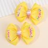 2Pcs Ice Cream Bow Hair Clips Cute Sweet Hairpins Handmade Ribbon Barrette For Girls Children Kids Summer Headdress Accessories