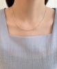 Alleun Silver 925 Square Chain Long Clip Bold Necklace