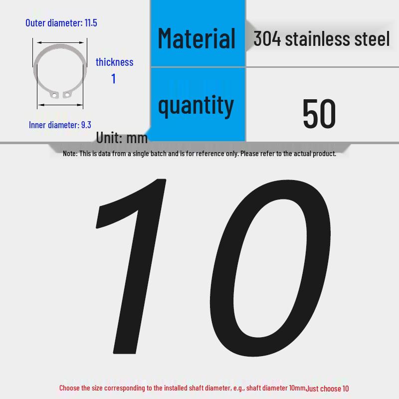 304 Stainless Steel Snap Ring for 3-200 Bearing