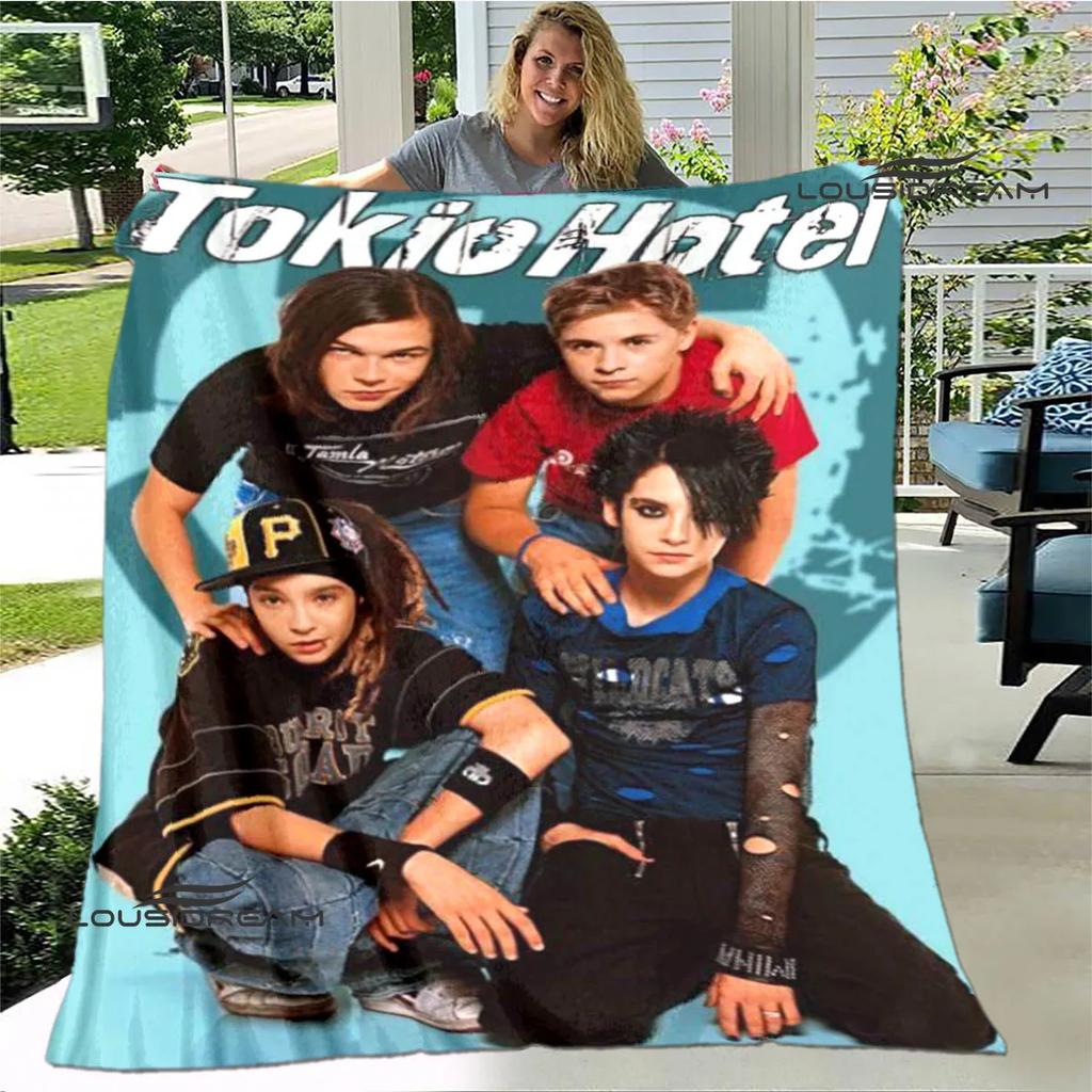 Dětská přikrývka s potiskem kapely Tokio Hotel Dětská Hřejivá přikrývka Flanel Měkká útulná deka Rozkládací pohovka Deka Cestovní deka Dárek k narozeninám