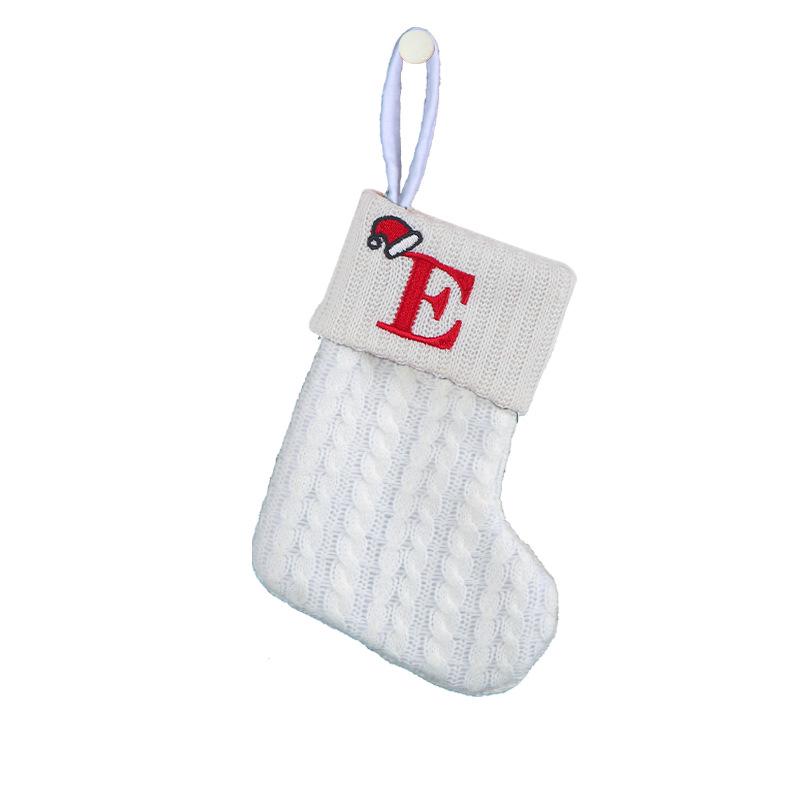 Kids' Embroidered White Knit Christmas Stocking - Holiday Decor