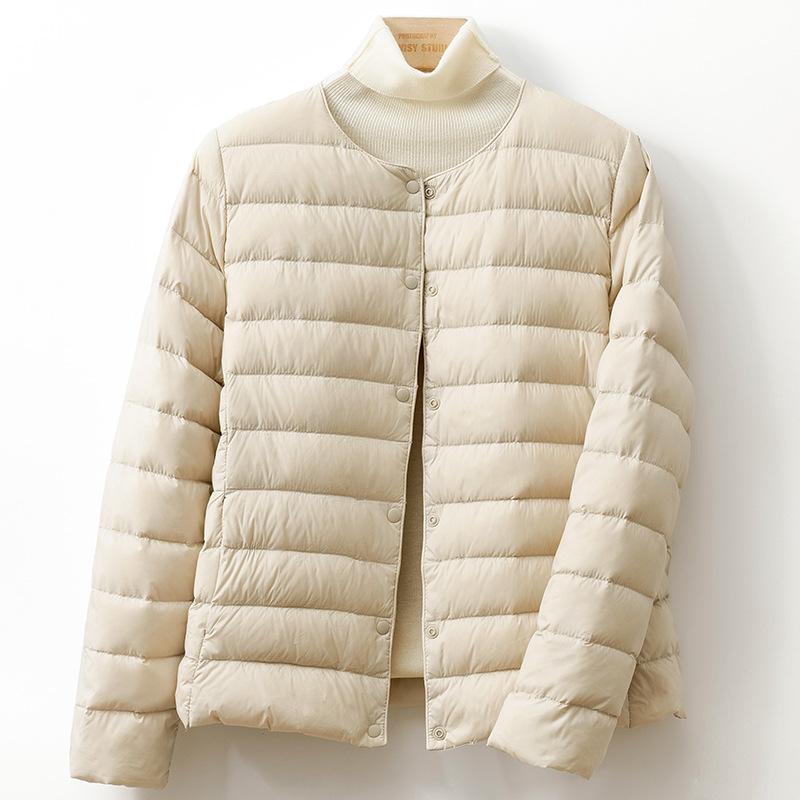 New national standard down liner light down jacket women's short collarless autumn and winter thin white duck down light inner wear