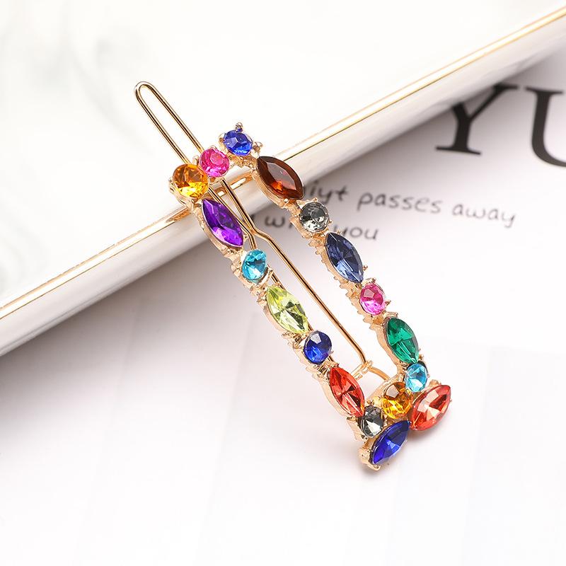 New Multicolor Crystal Fashion Hairpins Women Girls Hair Clips Bobby Pin Accessories Hairgrip Hairclip Headwear Barrette