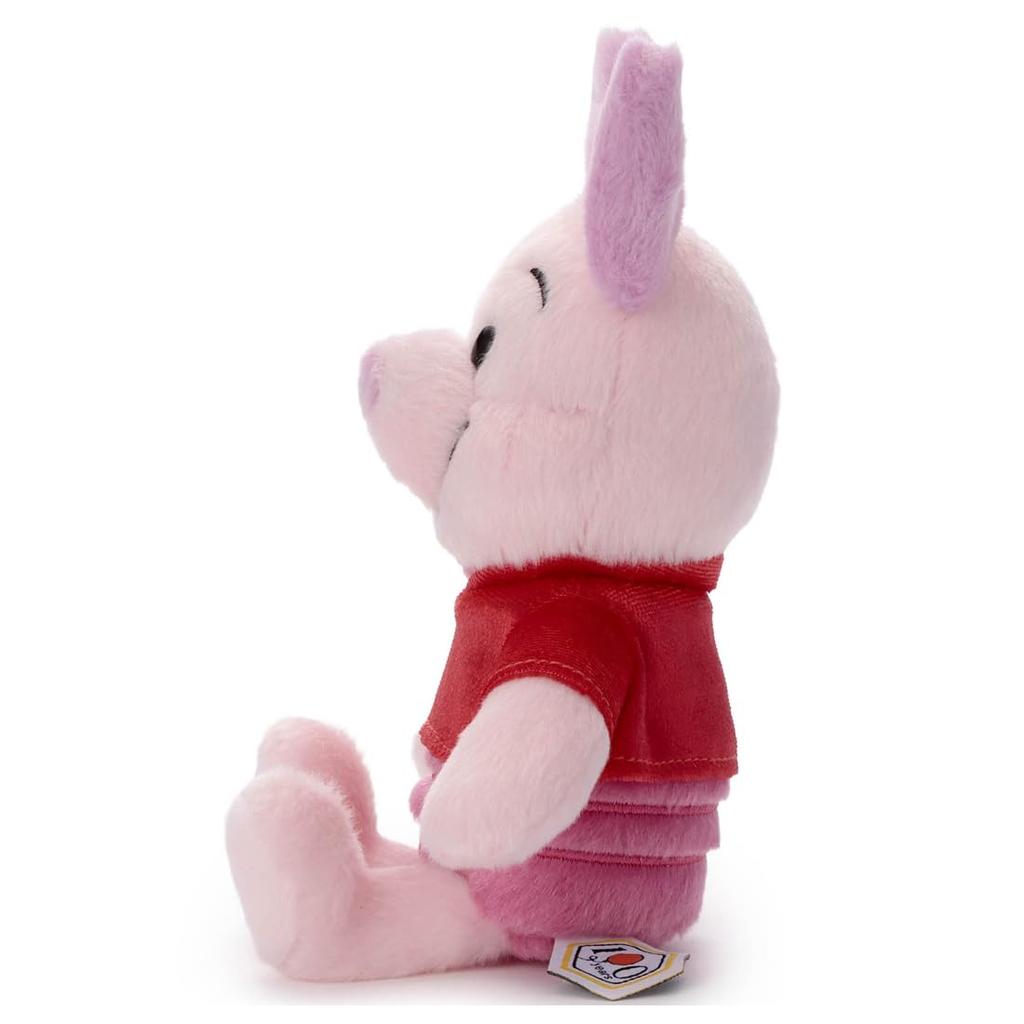 Takara Tomy Arts Disney Character Winnie the Pooh 100th Anniversary Red Shirt Friends Plush Toy S Piglet - (Height Approx. 20cm)