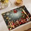 30x45cm 4pc S Christmas Themed Linen Material Placemats Easy Clean Family Gatherings Christmas Parties Holiday Table Decor
